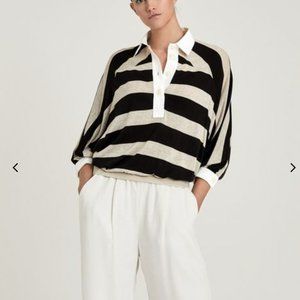 HARRIET STRIPED JERSEY RUGBY TOP